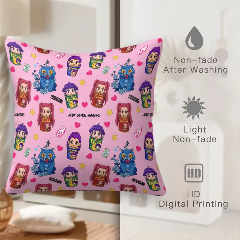 Hasbro Kpop Dekokissen in Rosa, weiches Plüsch-Quadratkissen im Kawaii Anime Design - Bild 5