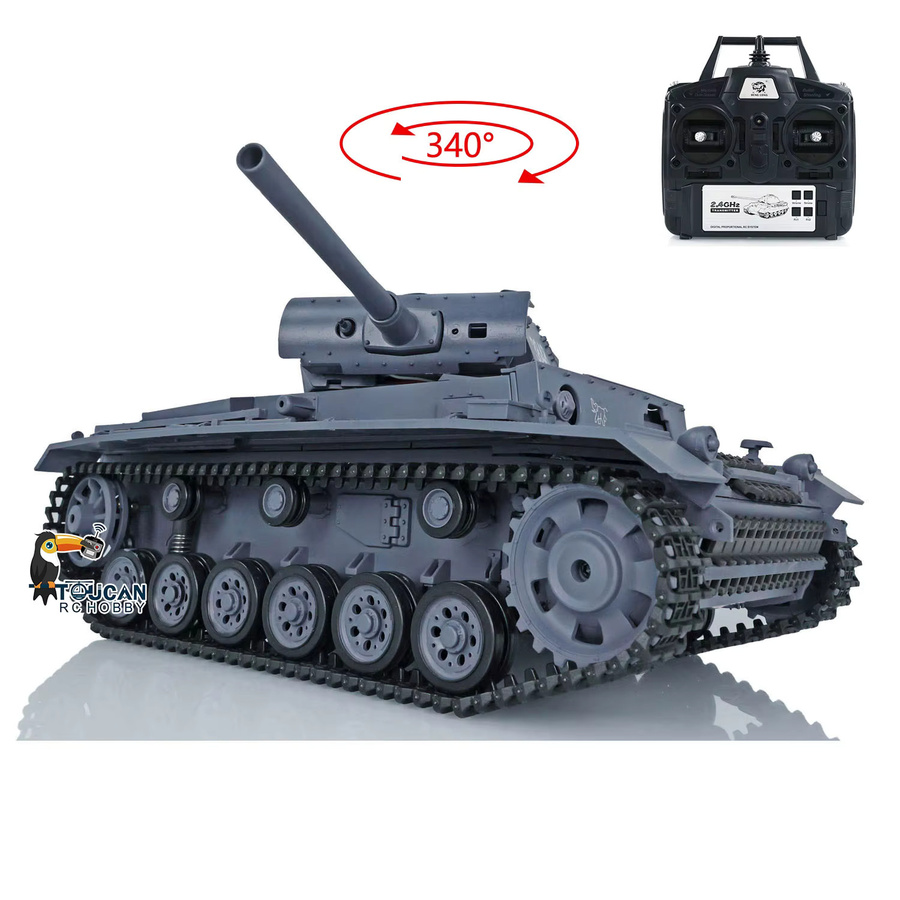 HENG LONG Panzer III L, ferngesteuertes Panzermodell, 1:16 Maßstab, mit Maschinengewehr-Sound - Bild 2