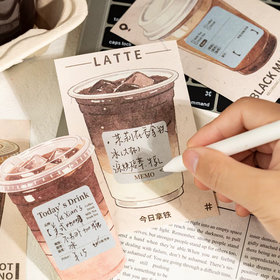 Half Moment Life Series Scrapbooking Papier Set Café-Thema, 50 Blatt, Mehrfarbig - Bild 2