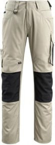 Mascot Mannheim Arbeitshose mit Kniepolstertaschen in Beige/Schwarz mit Cordura und Reflexstreifen, Größe 90C56 - Bild 1