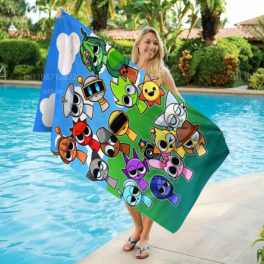S-Sprunki Strandtuch für Kinder aus schnelltrocknender Mikrofaser, weich und saugfähig, Mehrfarbig, B/H: 40 x 60 cm - Bild 5