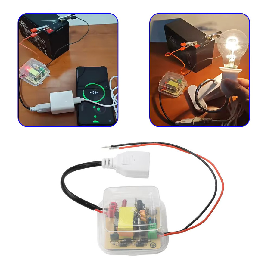 Aideepen Boost-Wechselrichtermodul 100 W, DC 12–16,8 V bis 220 V, universeller Solarpanel-Wechselrichter für den Außenbereich, DIY-Elektronik-Kit, multicolour - Bild 2