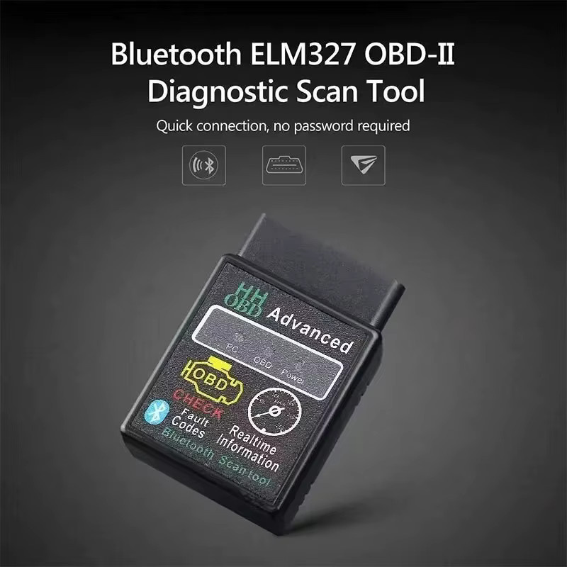 HHOBD OBD2 Autodiagnosetool Kfz-Scanner ELM327 V2.1 Bluetooth Wireless Adapter in Schwarz zur Fehlerinspektion - Bild 2
