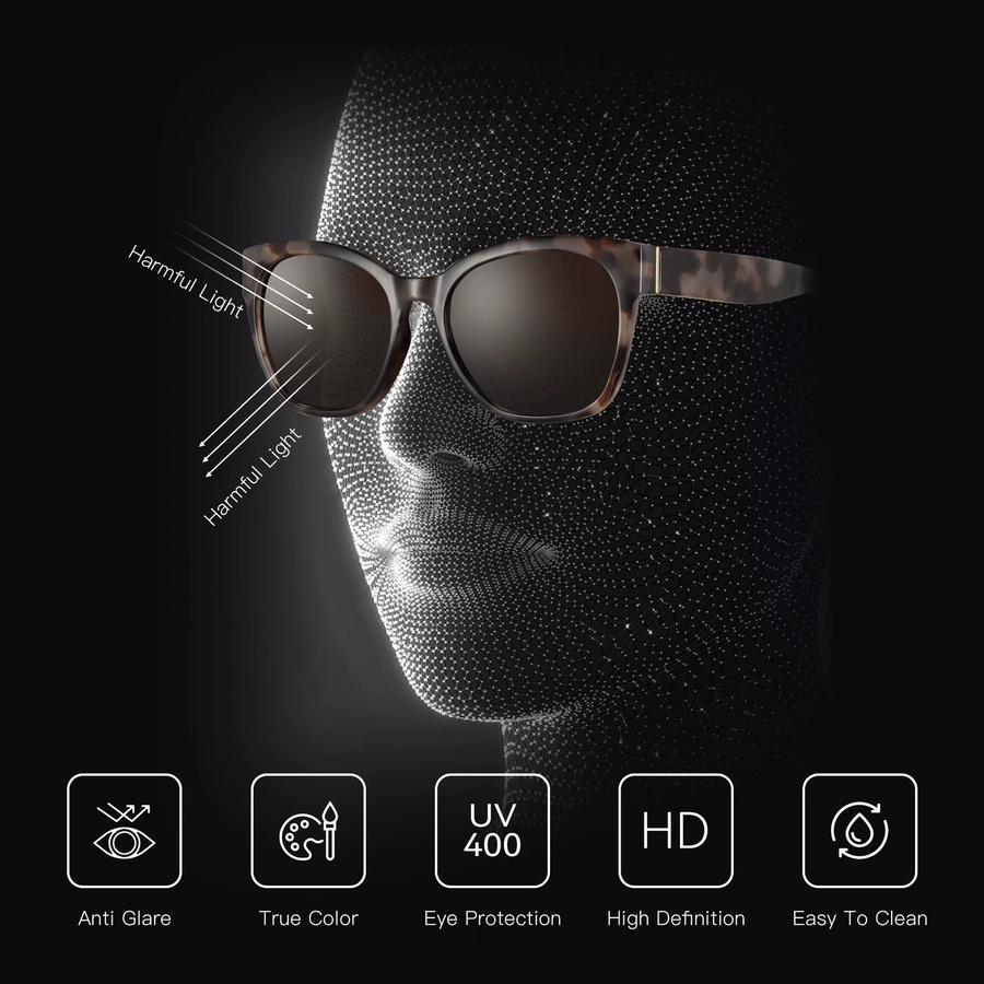 ZENOTTIC Sonnenbrille Cat-Eye, Vollrand, Kunststoff, braun, Damen - Bild 4
