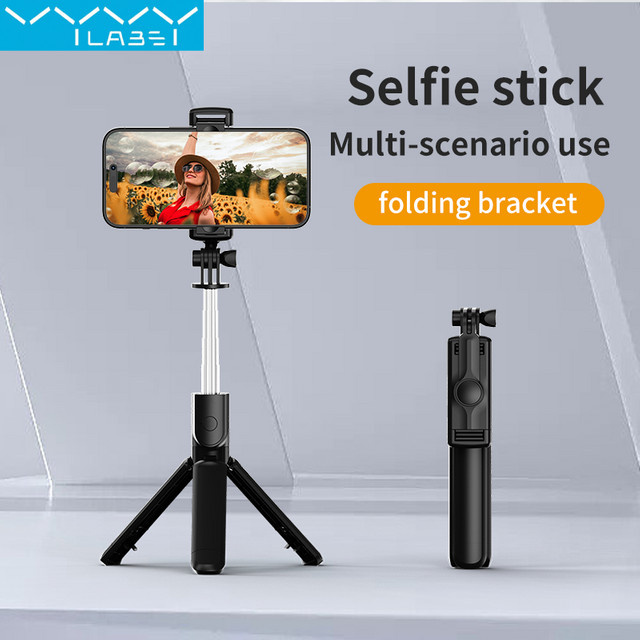 Vyvylabs Selfie-Stick-Stativ mit Bluetooth-Fernbedienung für iPhone und Android, ausziehbarer und faltbarer Handyhalter in Schwarz - Bild 1