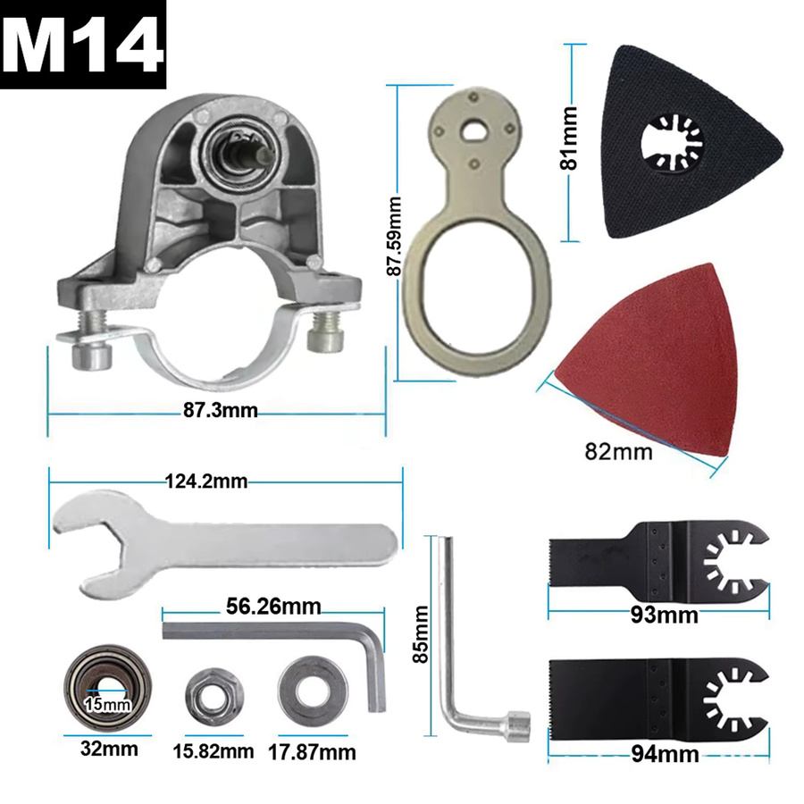 sbestily Universal M14 Gewinde Umwandlung Kopf Adapter für 115mm und 125mm Winkelgrinder, Polierer und oszillierende Werkzeuge in Silber - Bild 2