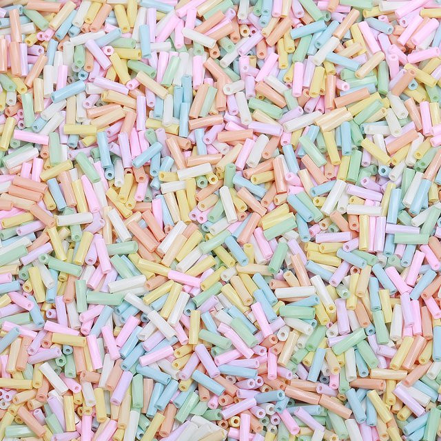 NASSBORO Glas Perlen, Twist Rohr, Macaron Farbe, 2x6mm - Bild 1