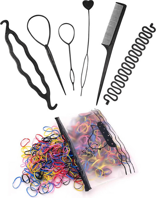 Bunte Einweg Gummibänder Haar Styling Set, 565 Stück, Damen - Bild 1