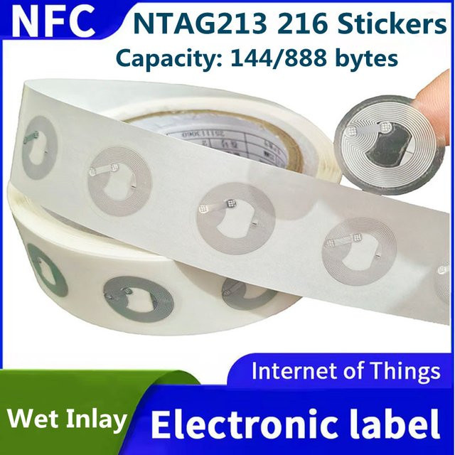 YEVERAXIN NFC-Aufkleber Ntag213 Ntag216 Selbstklebendes elektronisches Etikett 13,56 MHz ISO14443A Universelles RFID-Klebeetikett für dein Telefon - Bild 1