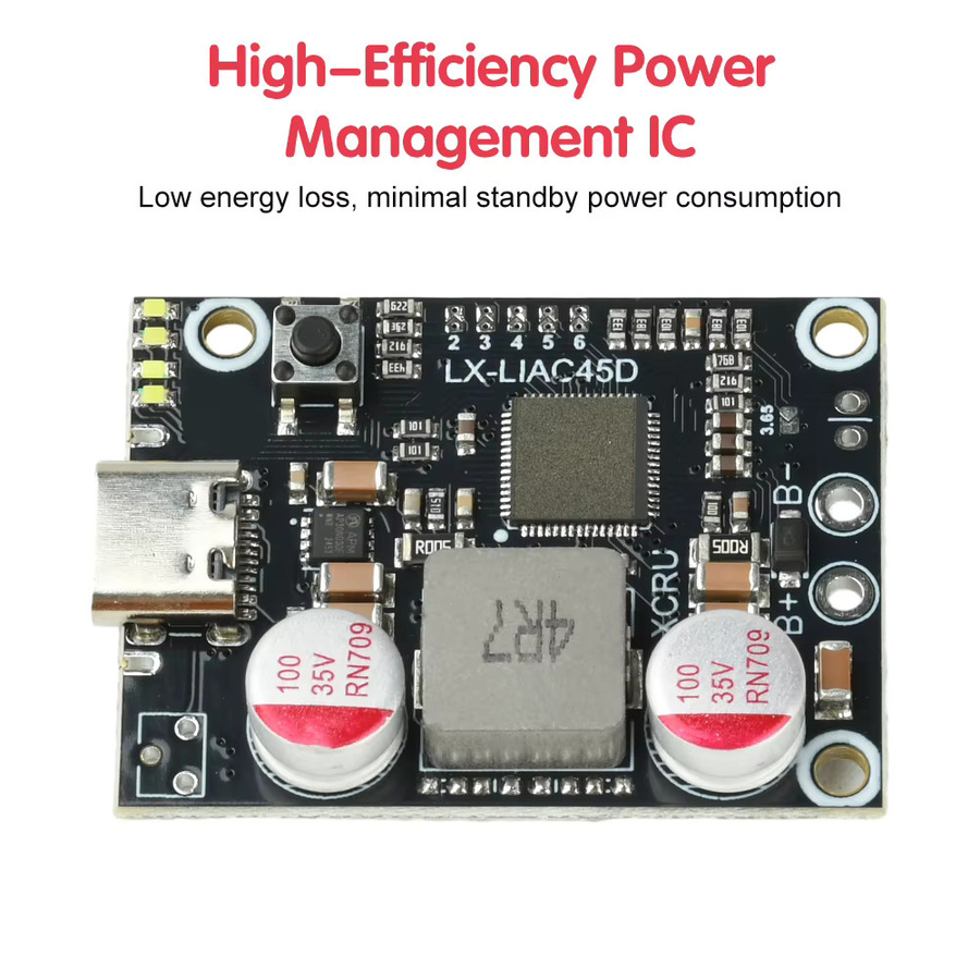 Aideepen Schnelllade-Mobilstrommodul 45W mit PD und QC Unterstützung, Typ-C USB DIY-Leiterplatte, Schwarz - Bild 2