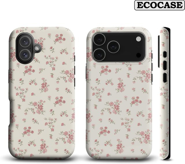 Cremerosa Blumen Handyhülle für iPhone 11 bis iPhone 17 Pro Max Plus mit doppelschichtiger Rückseite in Multicolour - Bild 1