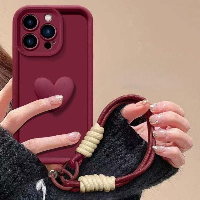 3D-Liebesherz Lanyard Handyhülle für Samsung Galaxy A-Serie in Rot - Bild 1