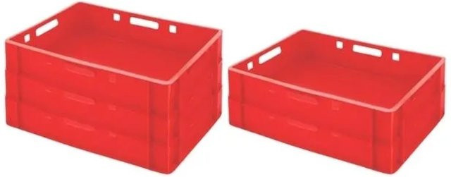 CHEFGASTRO SparSet 5 Eurobehälter Fleischerkasten Rot, H x B x T: 12,5 x 40 x 60 cm - Bild 1