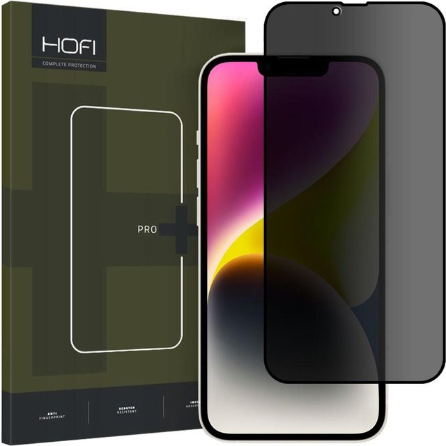 Hofi Anti Spy Glass Pro+ Blickschutzglas für iPhone 13, 13 Pro, 14 und 16E in Schwarz - Bild 1