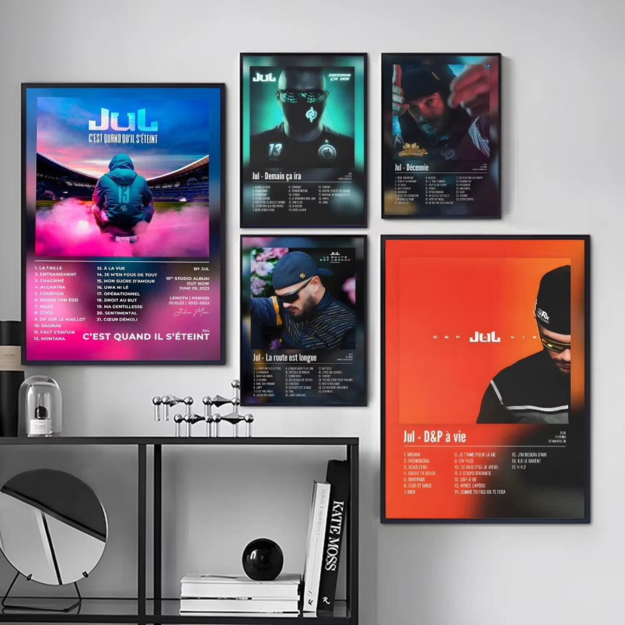 J-JuL Album-Poster-Aufkleber in Schwarz und Multicolour, modernes HD-Gemälde als selbstklebende Wanddekoration für dein Wohnzimmer oder Schlafzimmer, Rechteckig, B: 20,0 cm, H: 15,0 cm, T: 15,0 cm - Bild 2