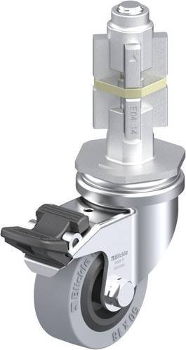 Blickle LRA-VPA 50G-FI-E04 Lenkrolle mit Feststeller, Rad-Durchmesser: 50 mm, Tragfähigkeit: 40 kg, Farbe: Grau/Schwarz/Silber - Bild 1