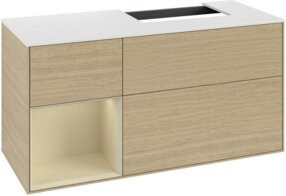 Villeroy & Boch Finion Waschtischunterschrank mit Abdeckplatte in Oak Veneer, Breite: 120 cm, Tiefe: 50,1 cm, Höhe: 50,1 cm - Bild 1