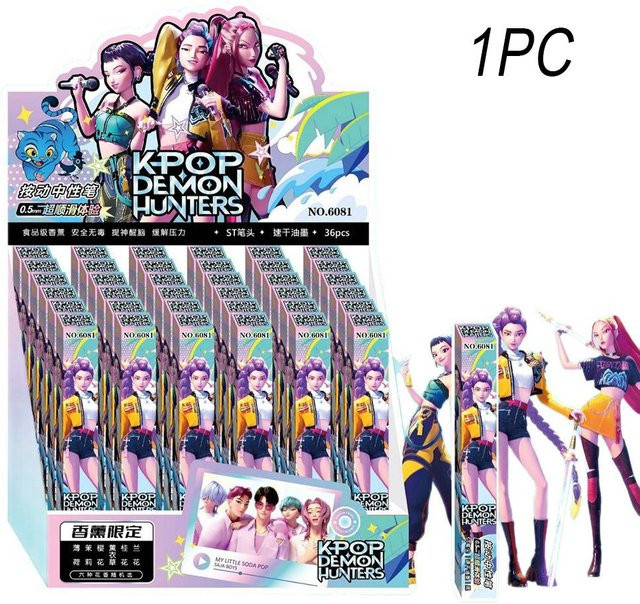 Discover Intime Anime Dämonenjäger Gelstifte in Schwarz und Multicolour, 0,5 mm Schreibwaren für Schüler und Studenten - Bild 1