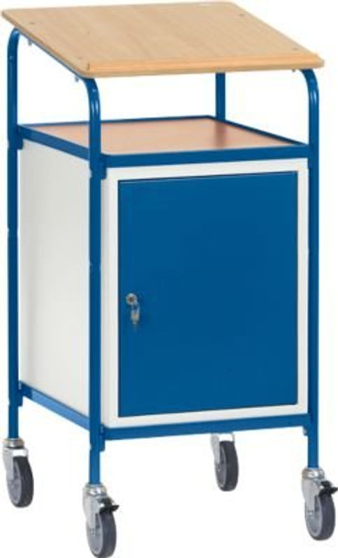 Fetra Rollpult 5836 mit Schreibfläche und Stahlschrank in Blau und Grau, B: 69,5 cm, T: 60,5 cm, H: 119,5 cm - Bild 2