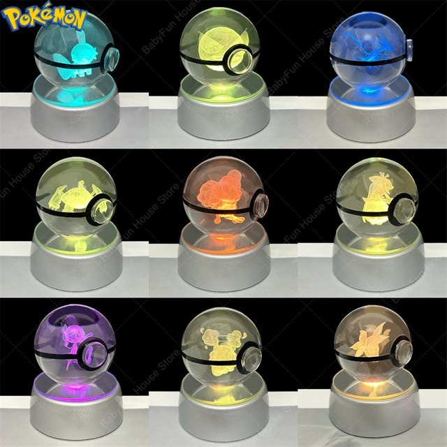 TAKARA TOMY Pokémon 3D Kristall Ball Figur, mit Led Licht, Puppen - Bild 1