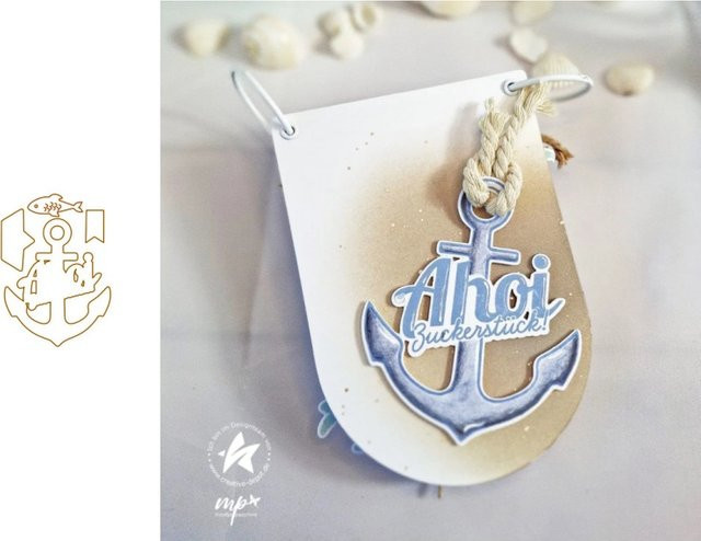 Ziyu Ahoi Stanzformen und Stempel Set in Blau für DIY Scrapbooking und Fotoalben - Bild 1