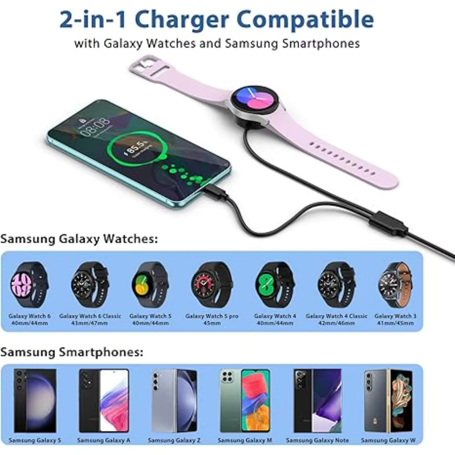 Samsung Ersatzladegerät, Schwarz, USB, Galaxy Watch 7/6/5/5 Pro - Bild 4