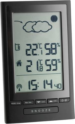 TFA Dostmann Modus Plus 351122 Funk-Wetterstation mit 12 bis 24 Stunden Vorhersage in Schwarz - Bild 1