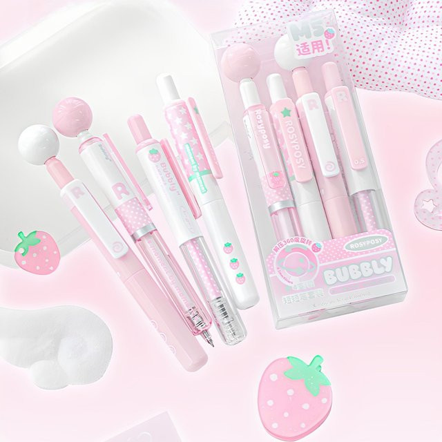 BUBBLY 4er-Pack Kurze Gelstifte mit 360 Grad Rotation zur Stressabbau-Funktion in Schwarz, Blau und Pink - Bild 1
