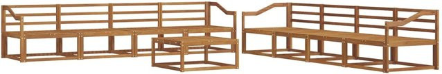vidaXL Outdoor-Sofagarnitur 9-teilig aus Massivholz Akazie in Braun, L-Form mit Tisch und UV-beständigem Design - Bild 1