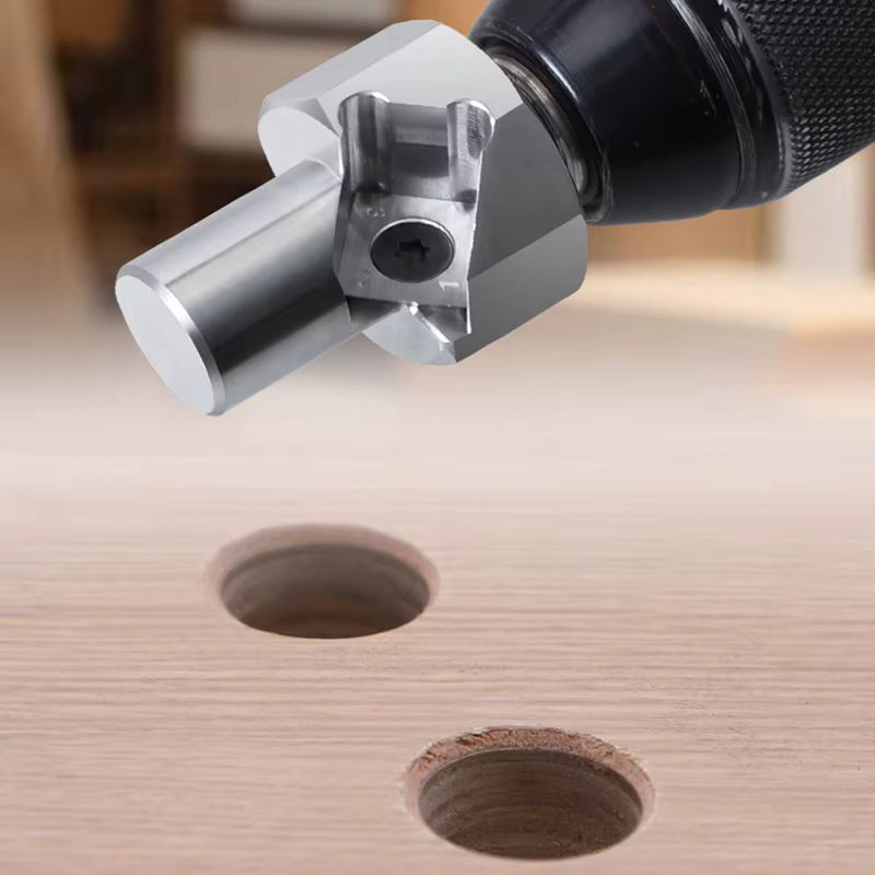 Holzbearbeitung Werkbank Desktop Werkzeug Set mit 20mm Loch Peg Zapfen Grat Trimmen Messer und Begrenzungsblock in Silber - Bild 2