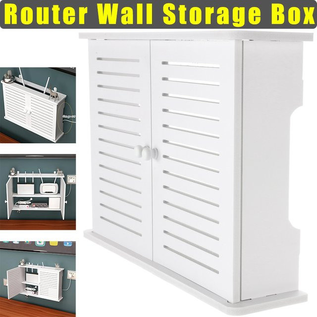 luxuglow Router-Aufbewahrungsbox Weiß zur Wandmontage als WLAN- und Kabelorganizer für das Wohnzimmer - Bild 1