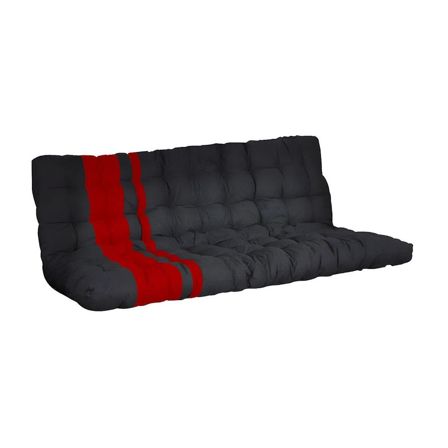 Vente-unique Modulo Futon Matratze für Schlafsofas Schwarz Rot B: 190 cm, T: 135 cm, H: 10 cm - Bild 2