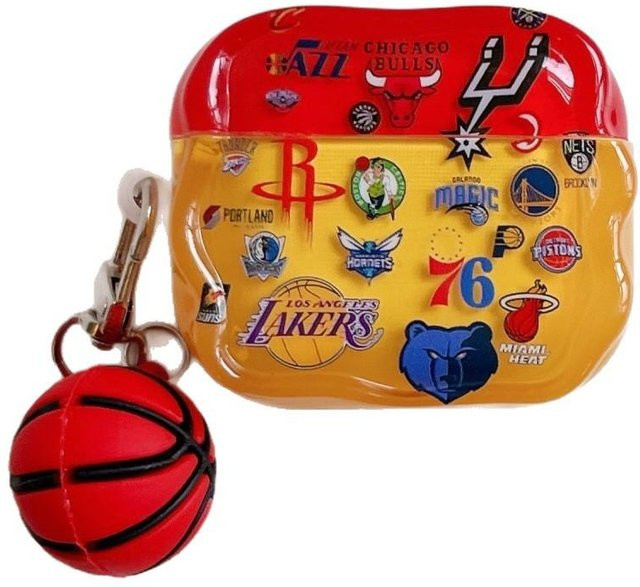 NBA Basketball Logo Schutzhülle für Apple AirPods 1. Generation und AirPods Pro 1. Generation, Multicolor - Bild 1