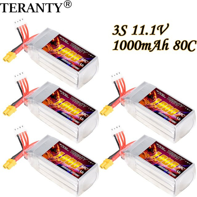 TREANTY LiPo-Akku 1000mAh 3S 11,1V 80C/160C für RC-Helikopter, Flugzeugmodelle und FPV - Bild 1