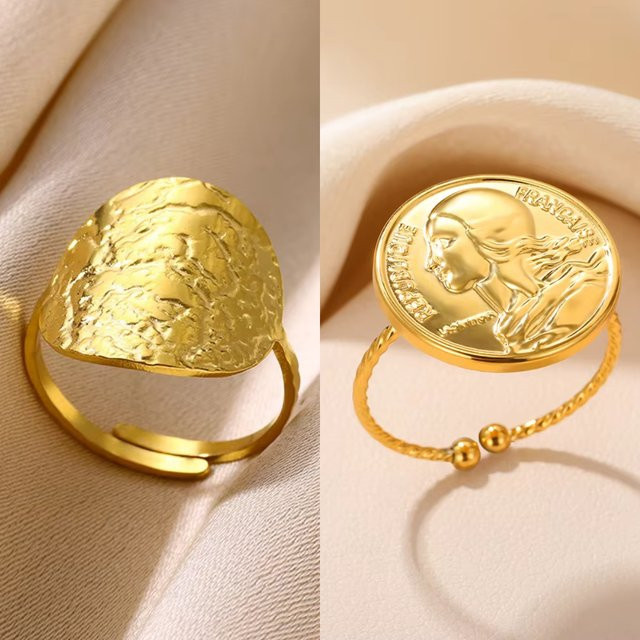 BAUTOBVC Ring Edelstahl, Gold, Damen - Bild 1