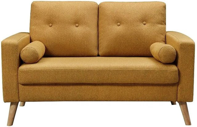 Vente-unique Sofa Tatum Gelb mit Stoffbezug Breite: 130 cm - Bild 1