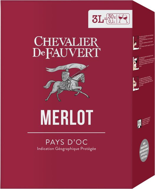 Chevalier de Fauvert Pays d'Oc Merlot IGP Rotwein trocken 2023 3 l - Bild 1