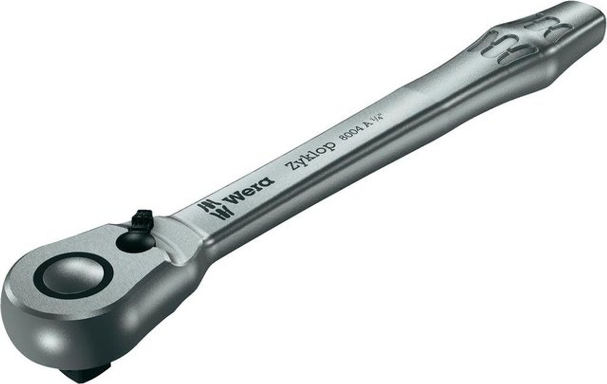Wera Zyklop Metal-Knarre 8004 A Umschaltknarre mit 1/4 Zoll Antrieb in Silber - Bild 2