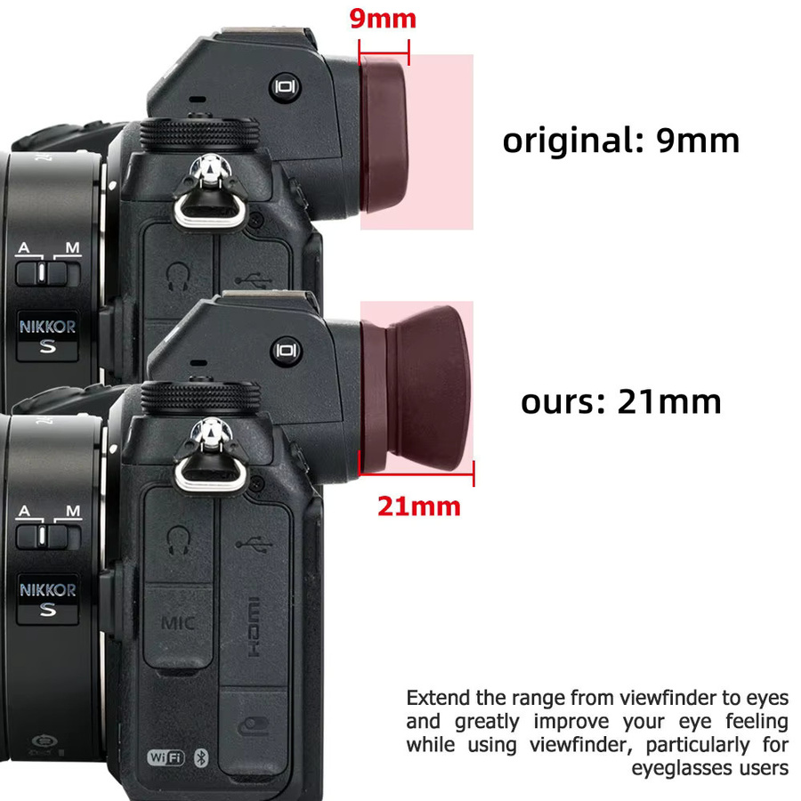 Nikon DK-29 Augenmuschel aus weichem Silikon in Schwarz für Nikon Z5, Z6, Z7, Z6II und Z7II spiegellose Kameras - Bild 3