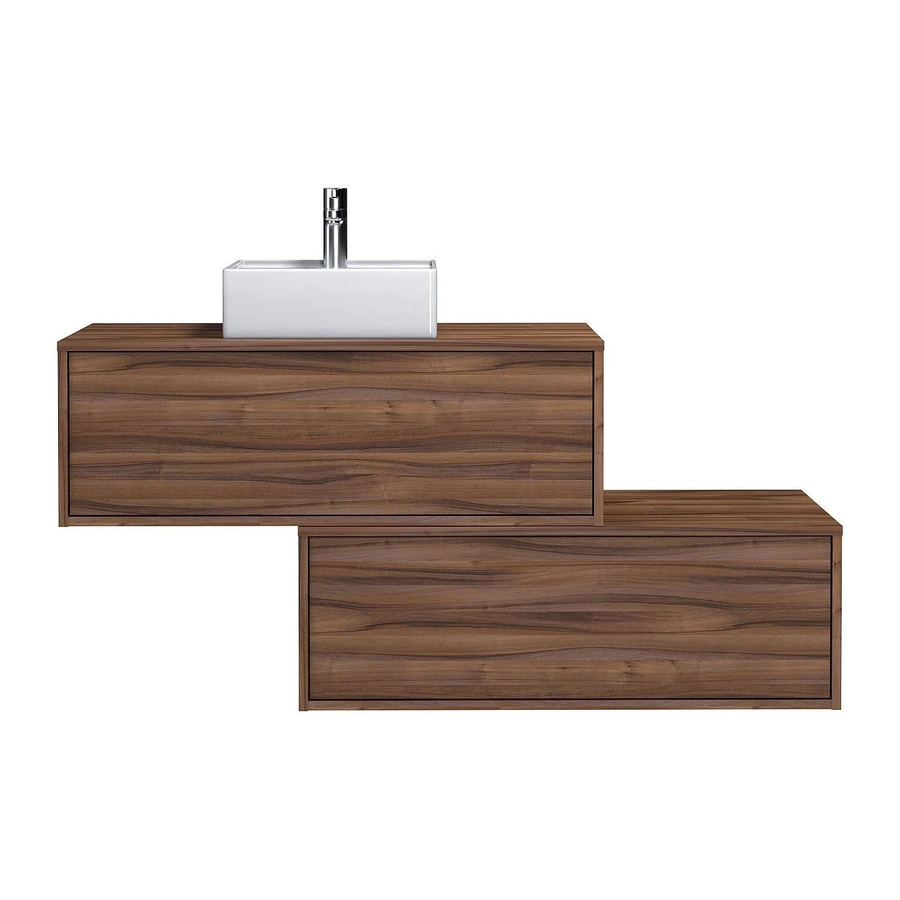 Vente-unique Einzelwaschtisch Teana in Natur Dunkelbraun, Breite: 94 cm - Bild 2