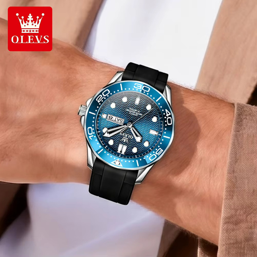 OLEVS Armbanduhr, Quarz, Edelstahl, Silber, Herren - Bild 3