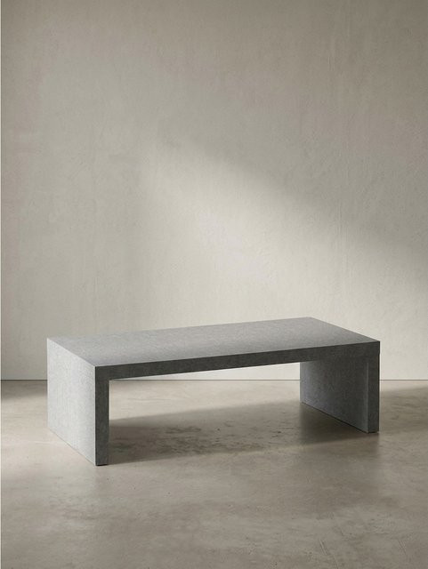 KADIMA DESIGN Couchtisch in Beton-Optik, rechteckig, Grau, B/T/H: 110 x 55 x 35 cm - Bild 1