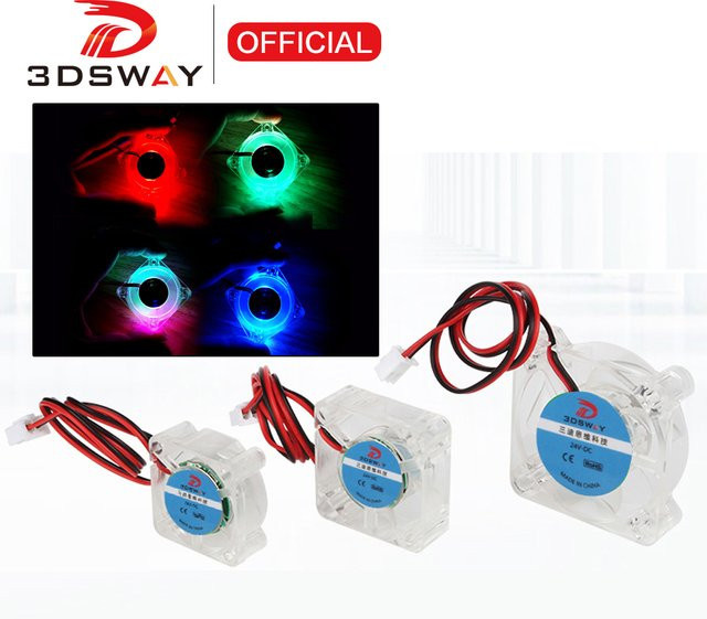 Voron Mini Lüfter mit RGB LED und hydraulischem Lager für 3D Drucker, DC 12 V 24 V, Multicolour/Transparent - Bild 1