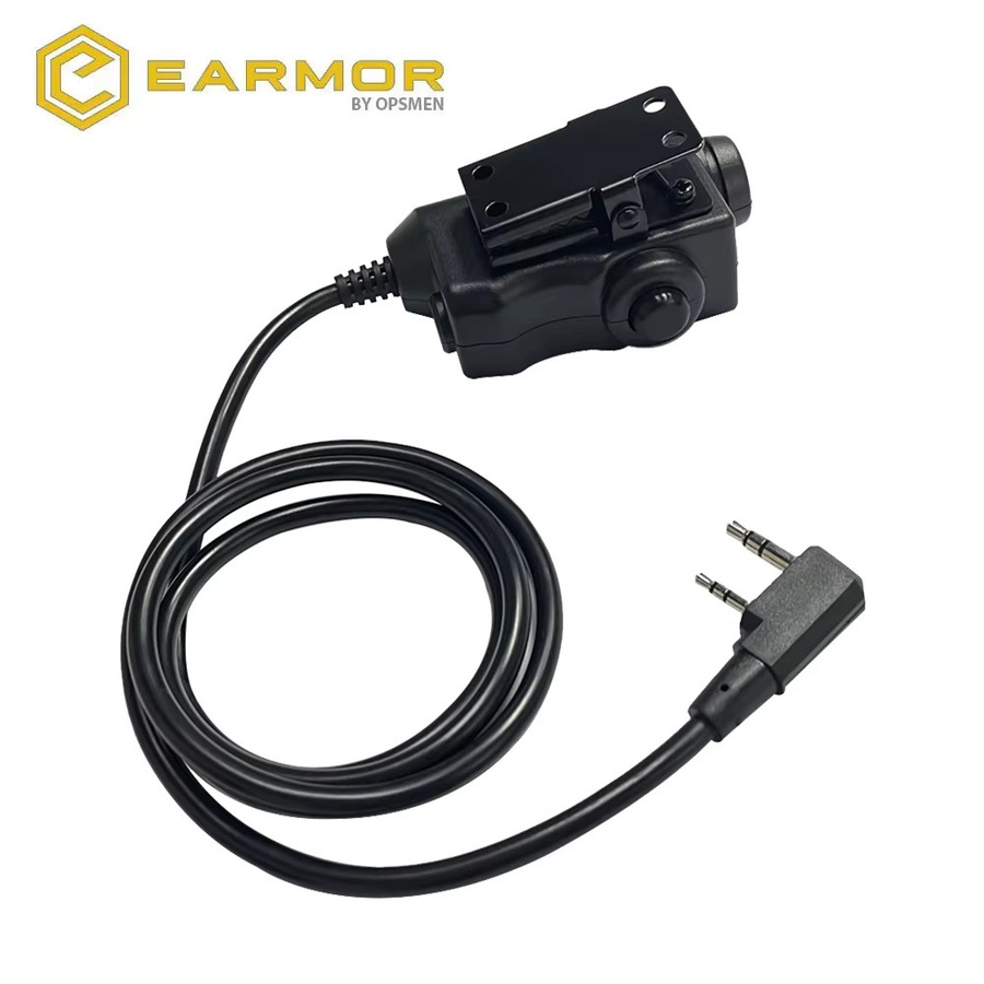 EARMOR M51 PTT Adapter für taktische Airsoft Headsets mit Finger-Taste in Schwarz - Bild 3