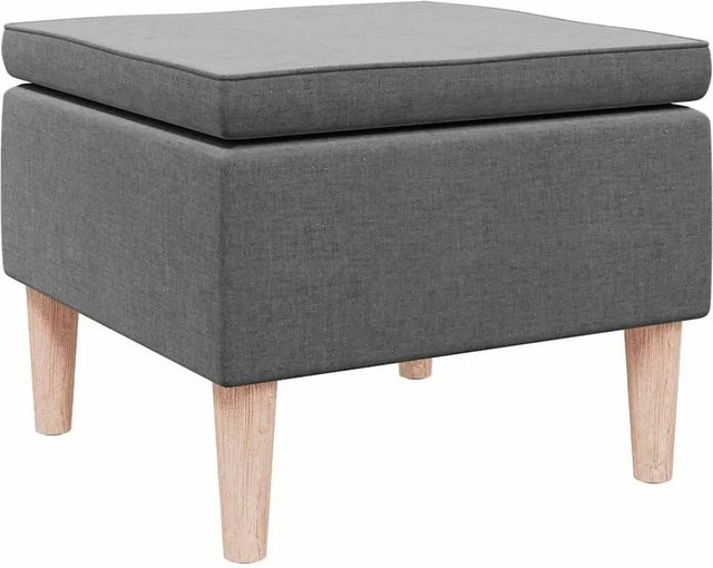 vidaXL Hocker Dunkelgrau mit Holzbeinen und Stoffbezug B: 42 cm, T: 42 cm, H: 52 cm - Bild 1