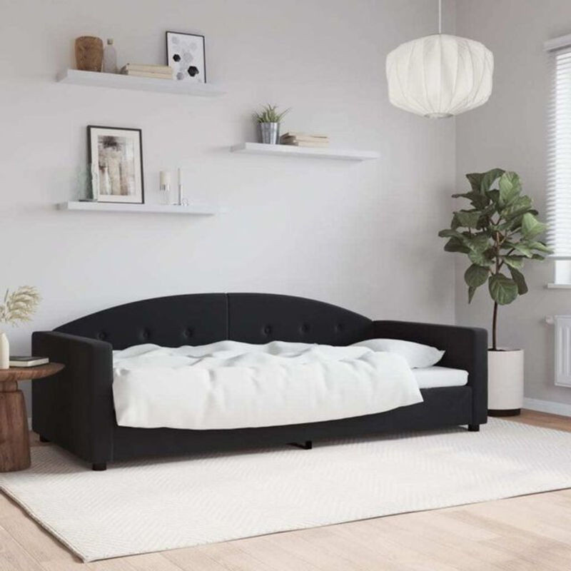 Vidaxl Polsterbett Tagesbett aus Samt und Metall in Schwarz, B/T/H: 190 x 90 x 212 cm - Bild 1
