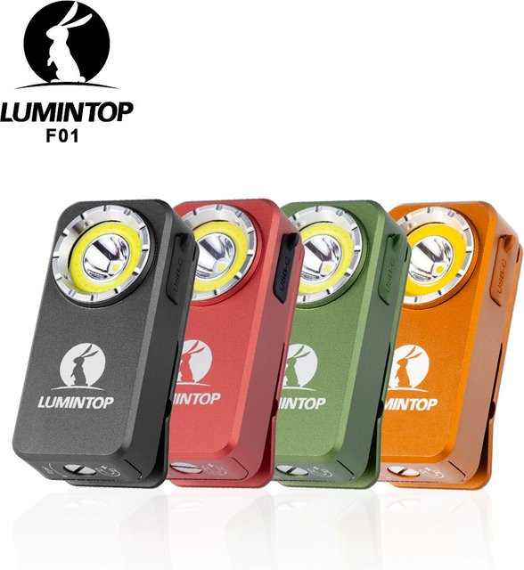 LUMINTOP F01 Clip-On-Taschenlampe mit COB-LED, 1200LM Flutlicht, Rot und Weiß, USB-C Aufladung und Magnet, EDC Outdoor Camping Leuchte - Bild 1