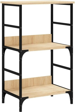 vidaXL Bücherregal im Industrie-Stil aus Holzwerkstoff und Stahl, Sonoma-Eiche, B/T/H: 50 x 33 x 82 cm