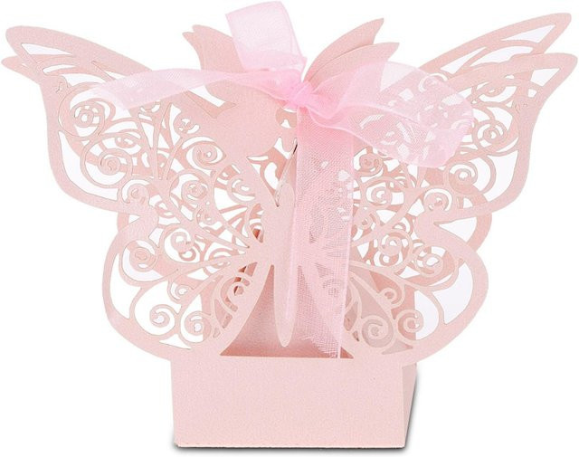 100 Stück CosyHome Schokoladenboxen aus Papier in Pink für Hochzeiten, Geburtstage und Jubiläen - Bild 1