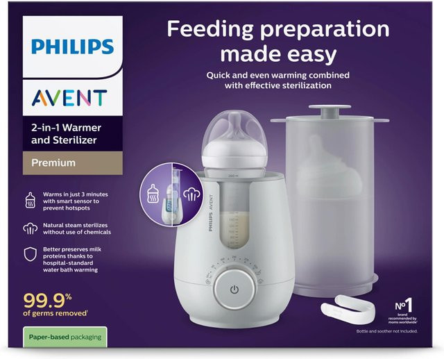 Philips Avent Flaschenwärmer und Sterilisator SCF359/20 in Weiß mit Auto-Shutoff und Keep-Warm-Funktion - Bild 1